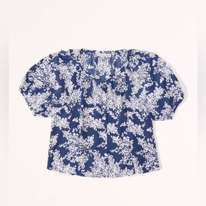 Abercrombie Button-through Puff Sleeve Top